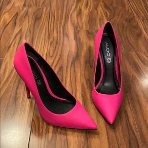 Hot pink aldo heels.